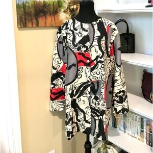 ⭐️ SALE $50 ⭐️ Jean Claude Poitras Vintage Rare Silk/Wool African Tribe Top